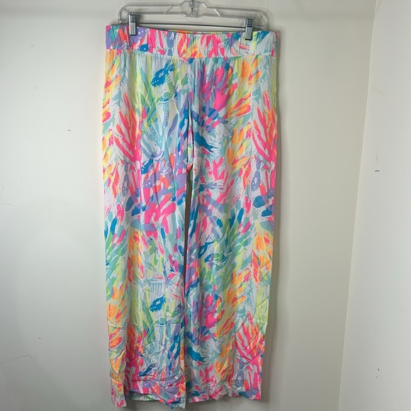 Lilly Pulitzer Women's Bal Harbour Palazzo Pants Sparkling Sands Size Medium - Picture 4 of 15